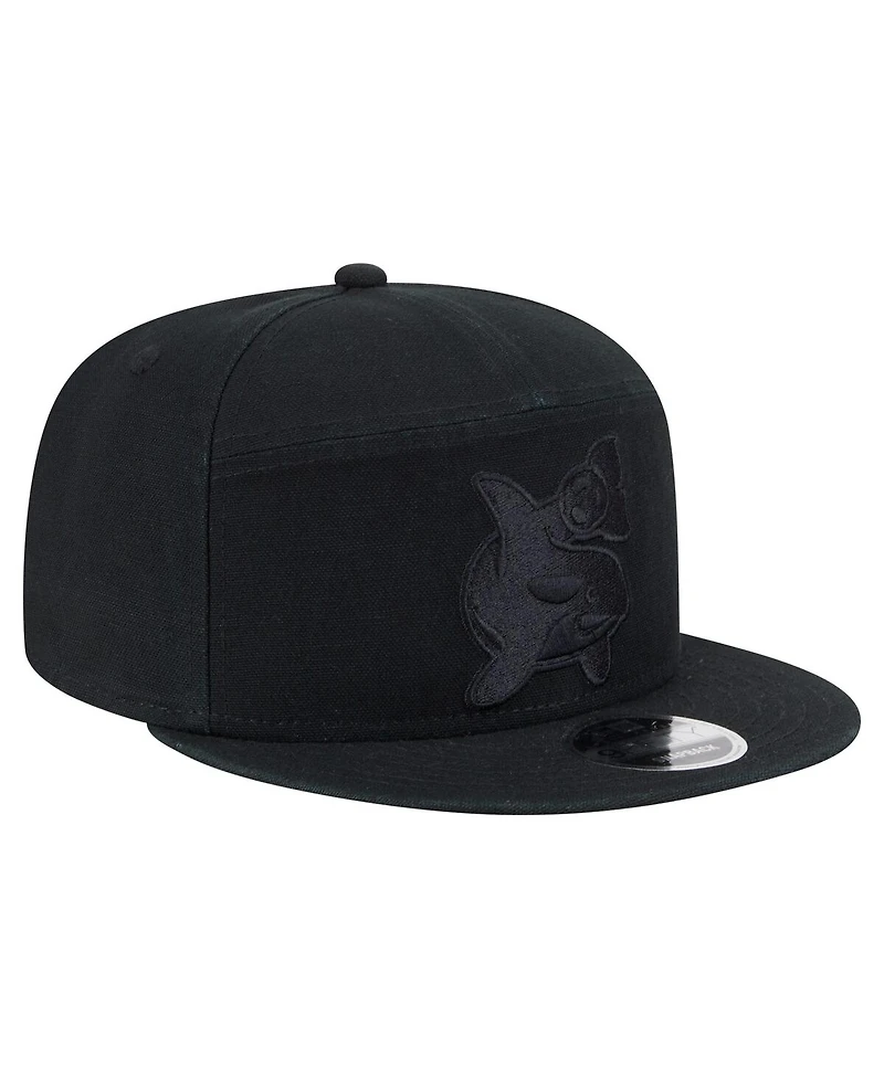New Era Men's Black Seattle Sounders Fc Canvas 9FIFTY Snapback Hat