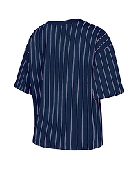 New Era Women's Navy Washington Nationals 2025 City Connect Pinstripe T-Shirt