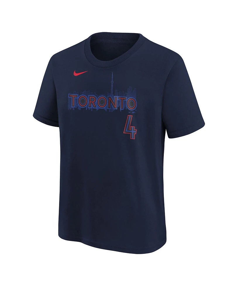 Nike Big Boys and Girls George Springer Navy Toronto Blue Jays Fuse City Connect Name Number T-Shirt