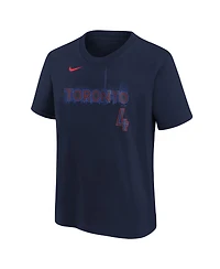 Nike Big Boys and Girls George Springer Navy Toronto Blue Jays Fuse City Connect Name Number T-Shirt