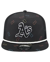 New Era Men's Black Athletics Gummy Golfer Trucker Adjustable Hat