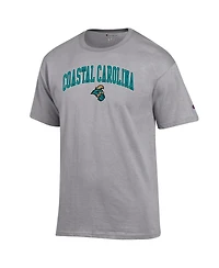 Champion Men's Heather Gray Coastal Carolina Chanticleers Arch Over Logo T-Shirt