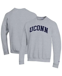 Champion Men's Heather Gray UConn Huskies Basic Arch Fleece Pullover Sweatshirt