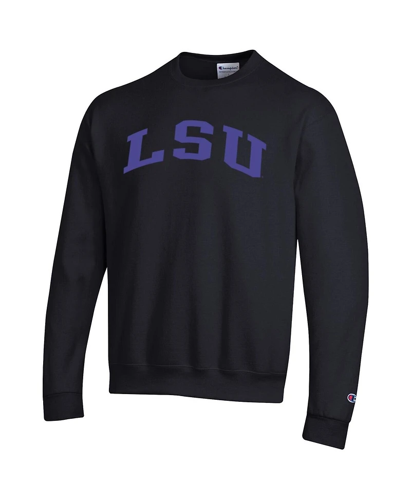 Champion Men's Black Lsu Tigers Basic Arch Fleece Pullover Sweatshirt