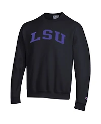 Champion Men's Black Lsu Tigers Basic Arch Fleece Pullover Sweatshirt