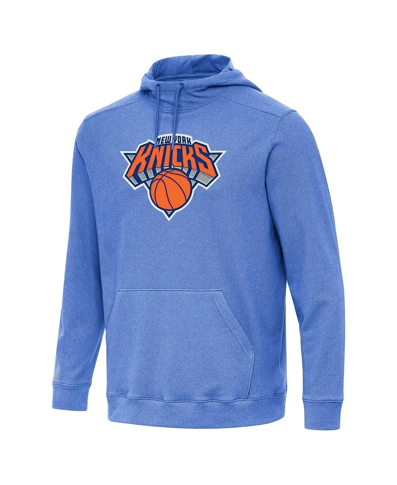 Antigua Men's Heather Blue New York Knicks Cloud Pullover Hoodie