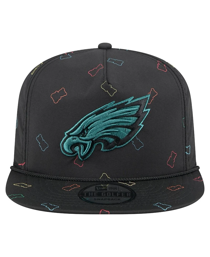 New Era Men's Black Philadelphia Eagles Gummy Golfer Snapback Hat