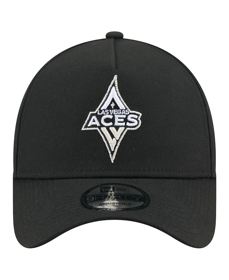 New Era Men's Black Las Vegas Aces Core Logo A-Frame 9FORTY Adjustable Hat