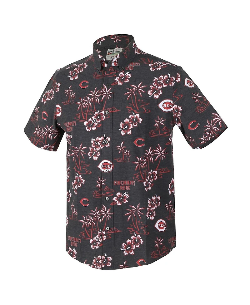 Reyn Spooner Men's Black Cincinnati Reds Kekai Performance Button-Up Shirt