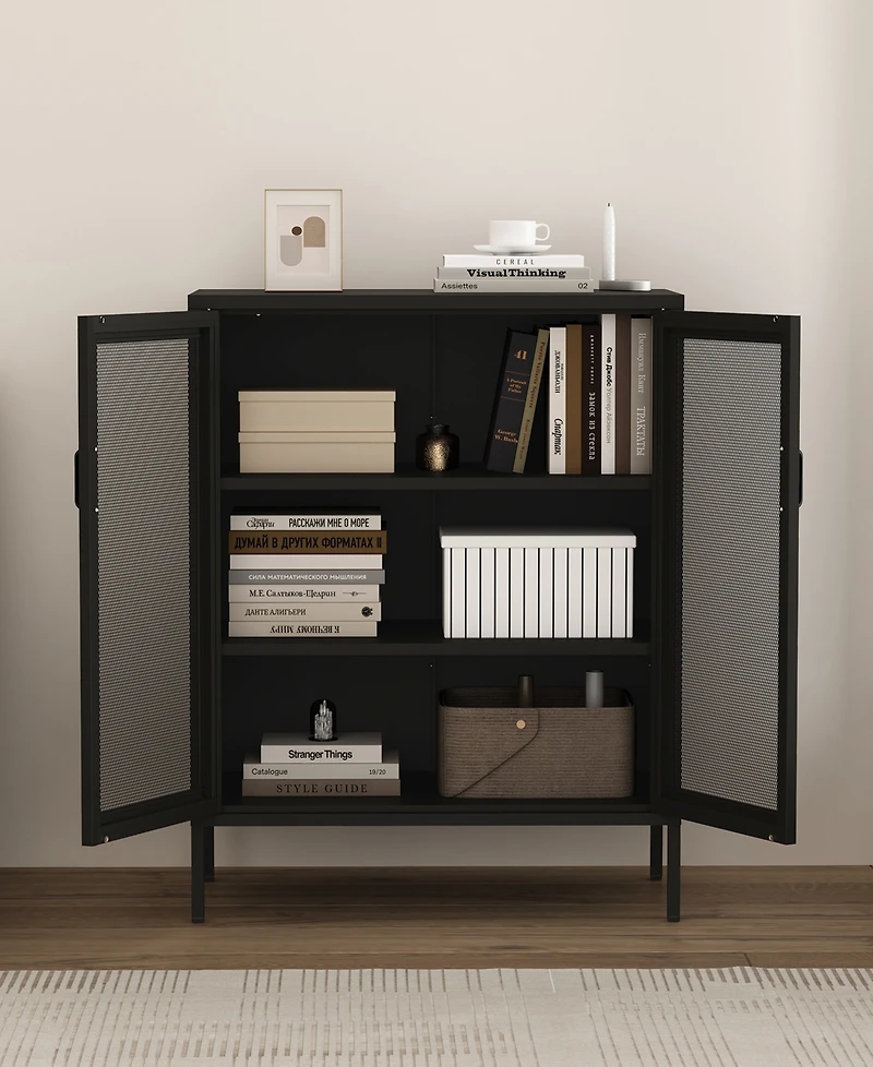 Manhattan Comfort Amelia 31.5" Modern 3-Shelf Accent Cabinet