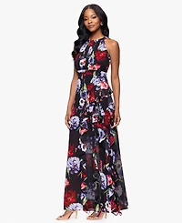 B&A By Betsy and Adam Petites Printed Long Halter Dress