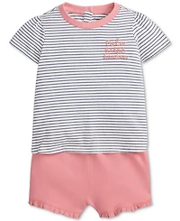 Polo Ralph Lauren Baby Girls Jersey Tee & Mesh Short Set