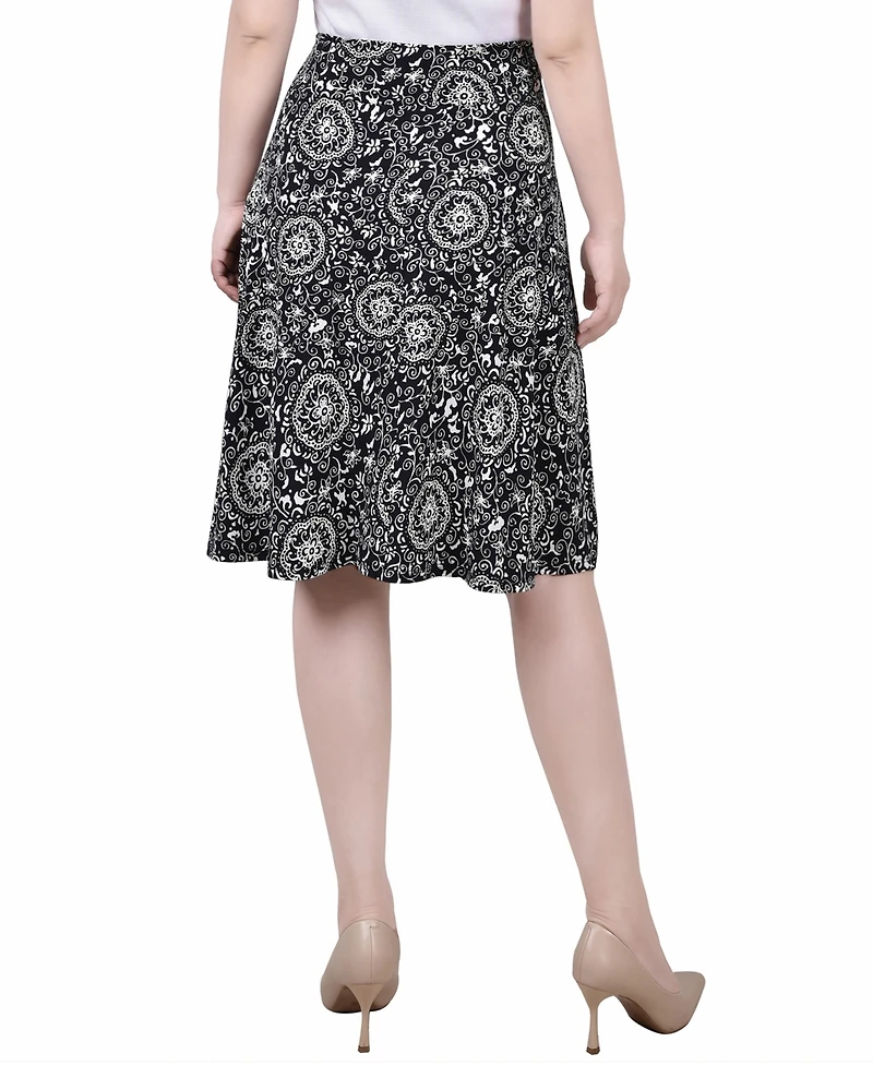 Ny Collection Petite Wide Waisted Knee Length Skirt