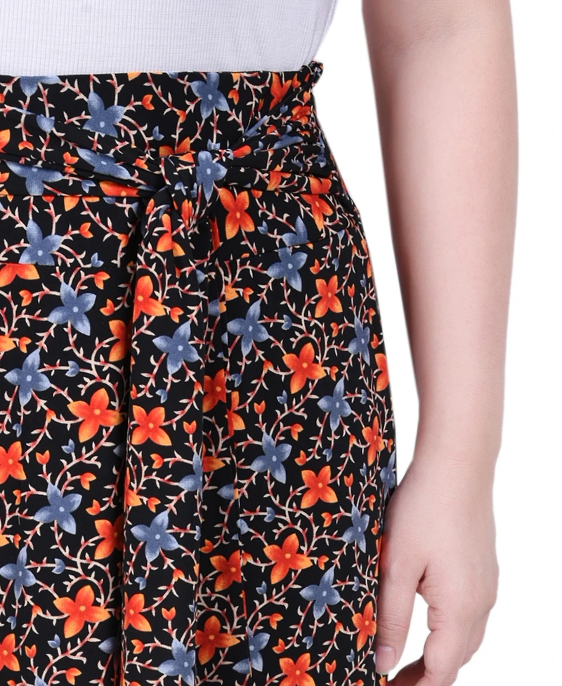 Ny Collection Petite Maxi Skirt with Sash Waist Tie