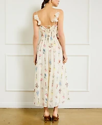 Line & Dot Women's Fiori Floral-Embroidered Maxi Dress