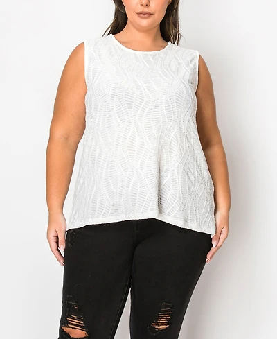 Coin 1804 Plus Spiral Wave Texture Strappy Back Tank Top