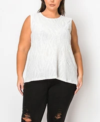 Coin 1804 Plus Spiral Wave Texture Strappy Back Tank Top