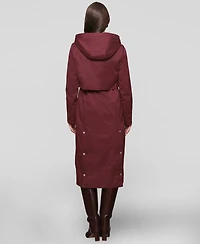 Avec Les Filles Women's Hooded Canvas Maxi Coat