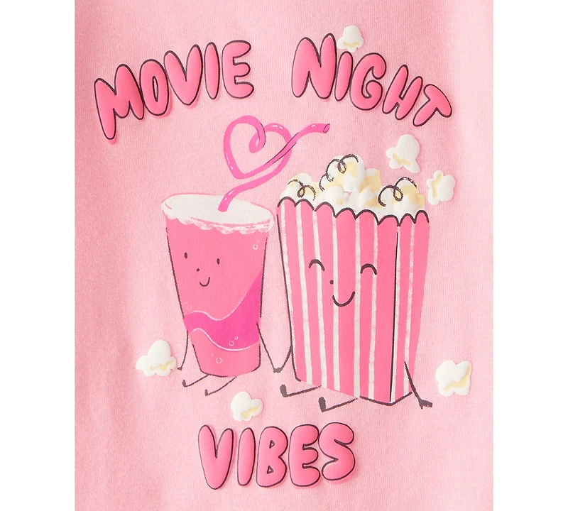 Carter's Toddler Girls Movie Night Snug-Fit Cotton Pajamas, 4 Piece Set