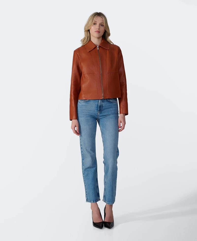 Furniq Uk Women's Classic Leather Jacket