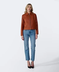 Furniq Uk Women's Classic Leather Jacket