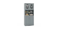 Tall Bathroom Cabinet Large Floor Storage Cabinet with Acrylic Doors and 3 Cubes