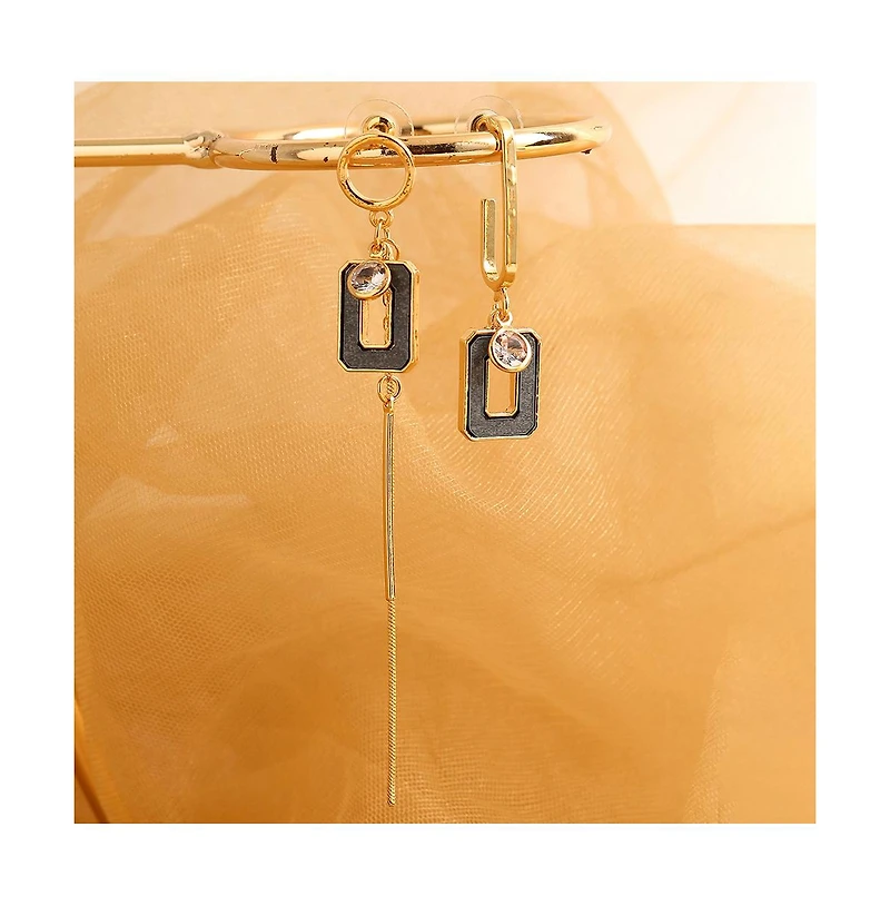 Sohi Women's Gold Sleek Drop Earrings