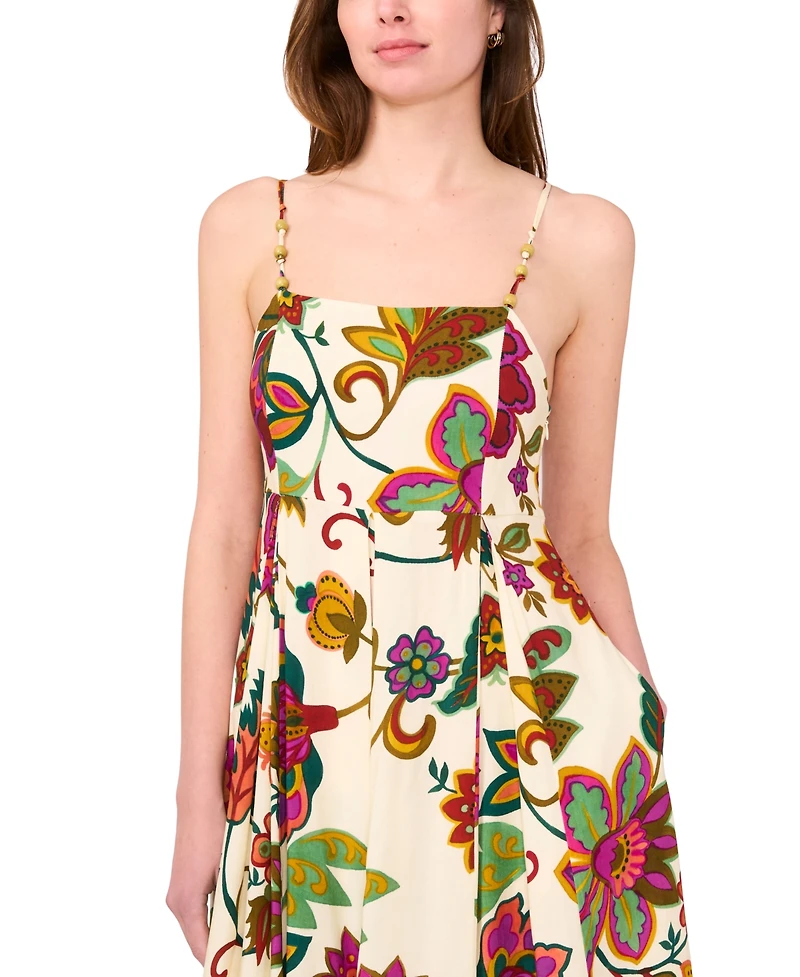 Msk Women's Sleeveless Square-Neck Maxi Dress