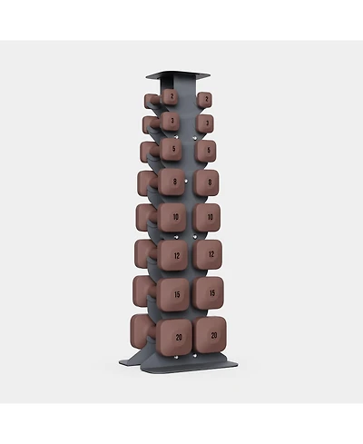 WeGym SafeGrip Dumbbells Full Set with Dark Rack