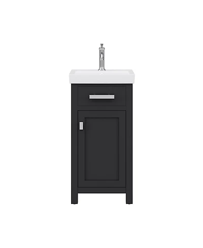 Mia 18 in. W Bath Vanity in Espresso Finish with Ceramics Integrated Vanity Top with White Basin