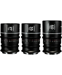 Venus Laowa Nanomorph S35 Prime 3-Lens Bundle with 35mm, 50mm T2.4 and 27mm T2.8 Anamorphic Lens for Fuji X, Silver Flare