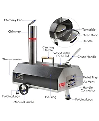 Mondawe 12" Premium Stainless Steel Pizza Oven,Semi-Automatic Portable Double Insulation Oven