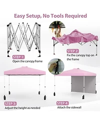 10 X 10 Ft Pop up Canopy Tent with 1 Sidewall and Wheeled Bag