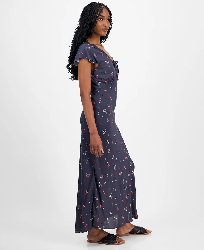 Lucky Brand Women's Floral-Print Lace-Trim Slip Dress