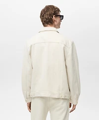 Mango Men's Pocket Linen and Cotton Jacket
