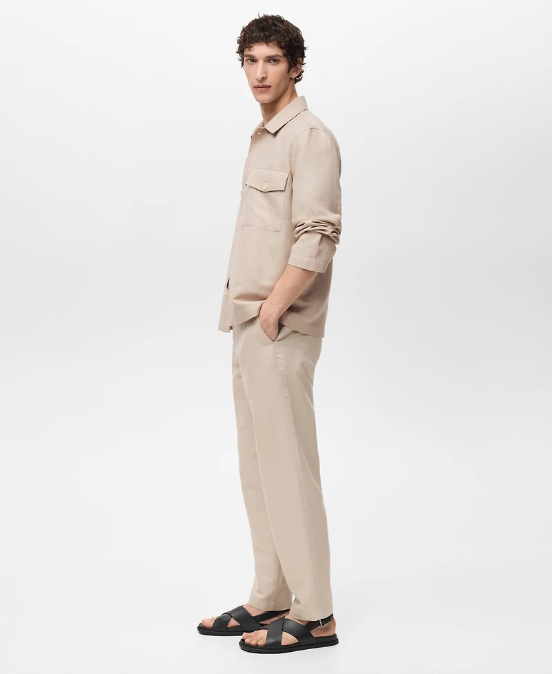 Mango Men's Straight-Fit Linen Overshirt