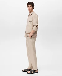 Mango Men's Straight-Fit Linen Overshirt