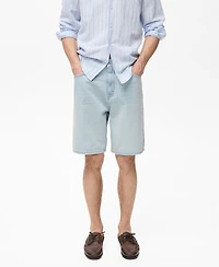Mango Men's Denim Relaxed-Fit Bermuda Shorts