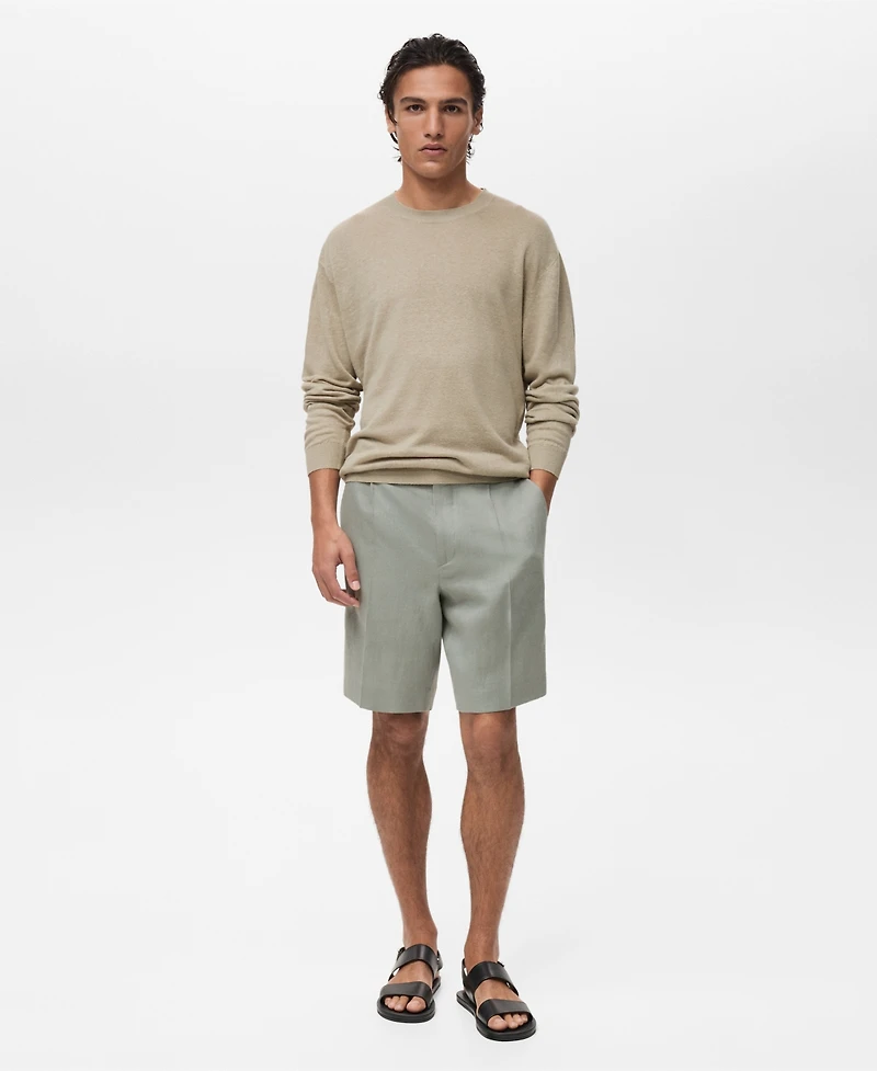 Mango Men's Linen Flowy Sweater