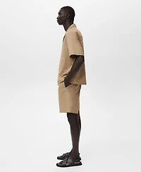 Mango Men's Bowling Collar and Pocket Linen Shirt