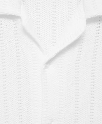 Mango Men's Pointelle Detail Knitted Shirt