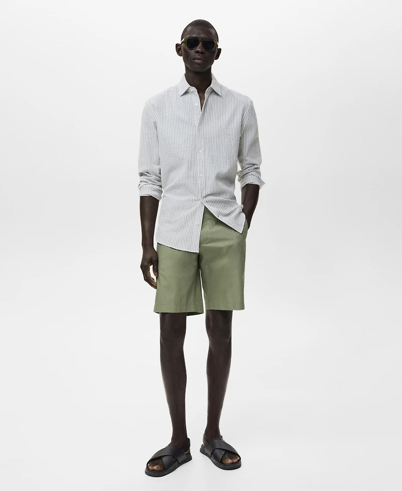 Mango Men's Interior Elastic Strip Cotton Bermuda Shorts