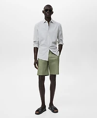 Mango Men's Interior Elastic Strip Cotton Bermuda Shorts