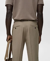 Mango Men's Cotton Tapered Crop Pants