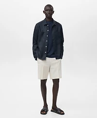 Mango Men's Linen Lightweight Overshirt