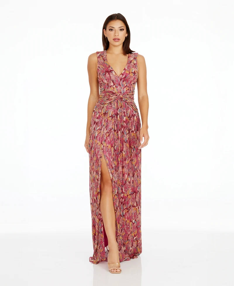 Dress the Population Leanna Women's Metallic Fit & Flare Dress