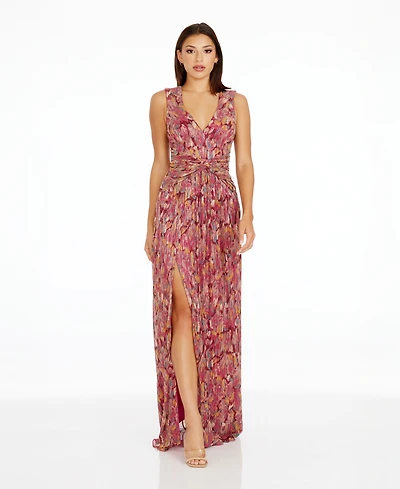 Dress the Population Leanna Women's Metallic Fit & Flare Dress