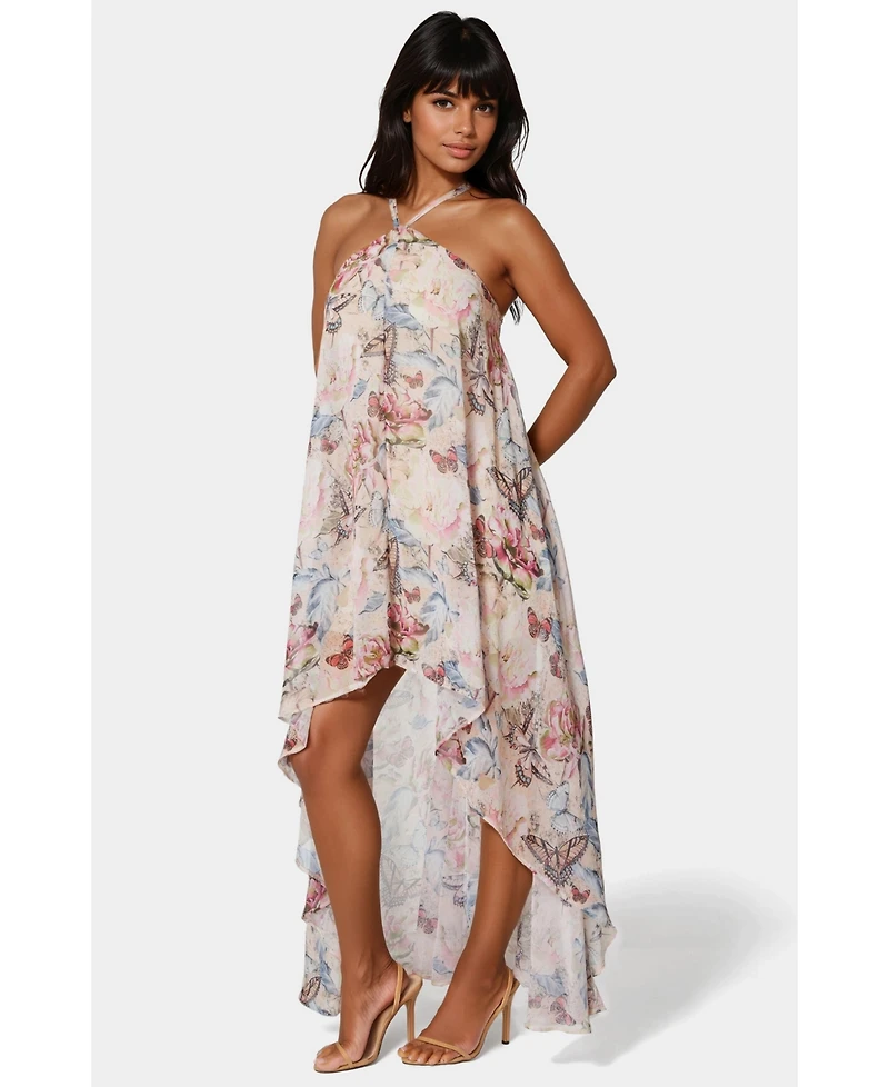 Bebe Women's High Low Halter Dress