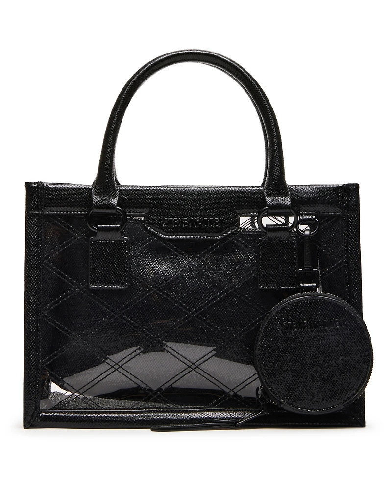 Steve Madden Celene Clear Box Tote with Denim