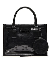 Steve Madden Celene Clear Box Tote with Denim